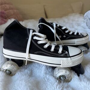 Black Canvas Roller Skates